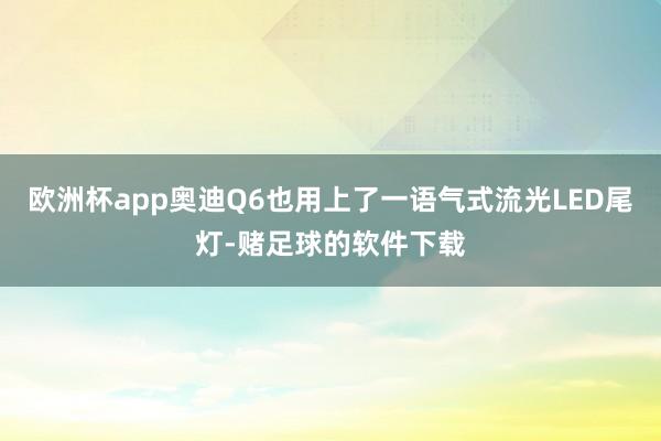 欧洲杯app奥迪Q6也用上了一语气式流光LED尾灯-赌足球的软件下载