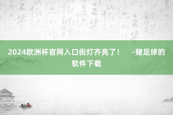 2024欧洲杯官网入口街灯齐亮了！    -赌足球的软件下载