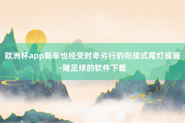 欧洲杯app新车也经受时卑劣行的衔接式尾灯规画-赌足球的软件下载