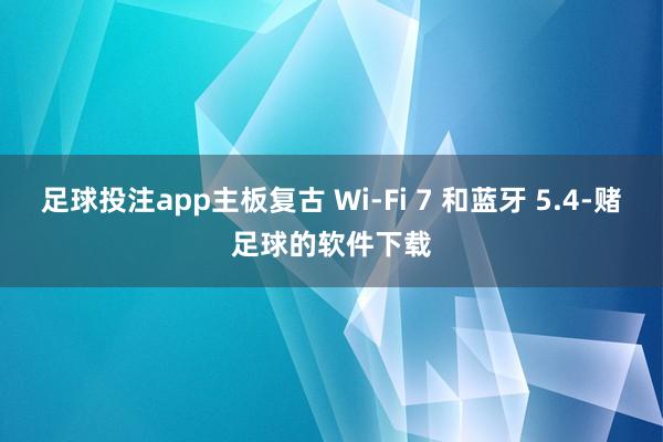 足球投注app主板复古 Wi-Fi 7 和蓝牙 5.4-赌足球的软件下载