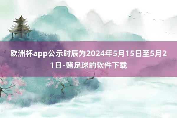 欧洲杯app公示时辰为2024年5月15日至5月21日-赌足球的软件下载