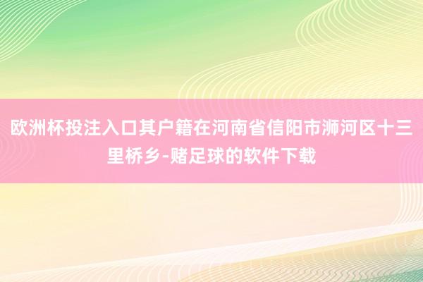 欧洲杯投注入口其户籍在河南省信阳市浉河区十三里桥乡-赌足球的软件下载