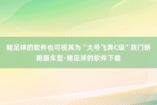 赌足球的软件也可视其为“大号飞奔C级”双门轿跑版车型-赌足球的软件下载