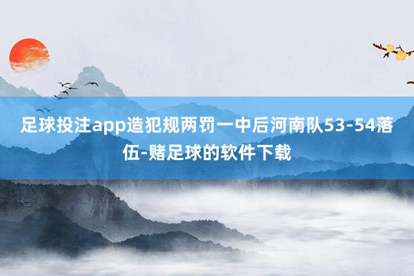 足球投注app造犯规两罚一中后河南队53-54落伍-赌足球的软件下载