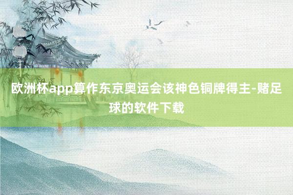 欧洲杯app算作东京奥运会该神色铜牌得主-赌足球的软件下载