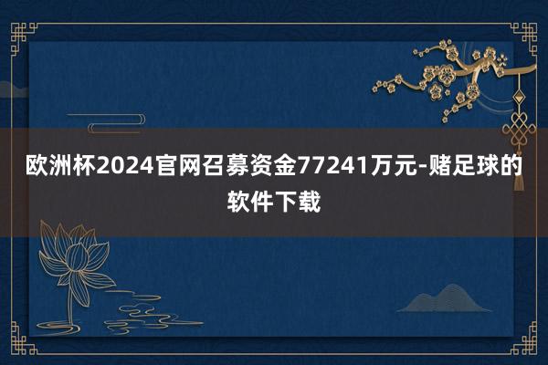 欧洲杯2024官网召募资金77241万元-赌足球的软件下载