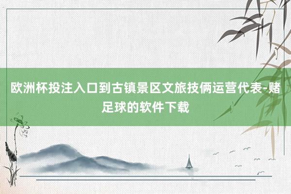 欧洲杯投注入口到古镇景区文旅技俩运营代表-赌足球的软件下载