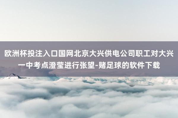 欧洲杯投注入口国网北京大兴供电公司职工对大兴一中考点澄莹进行张望-赌足球的软件下载