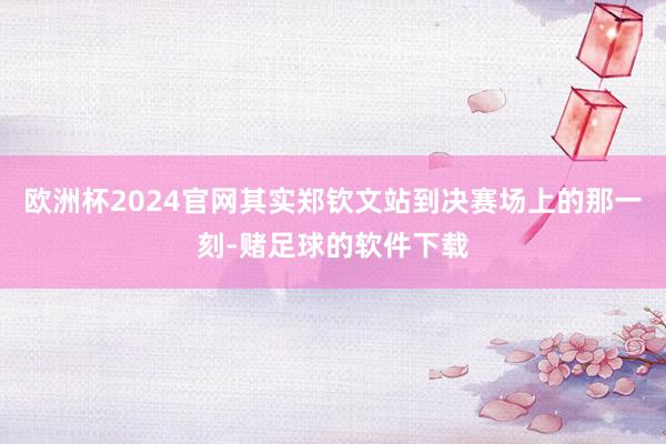 欧洲杯2024官网其实郑钦文站到决赛场上的那一刻-赌足球的软件下载