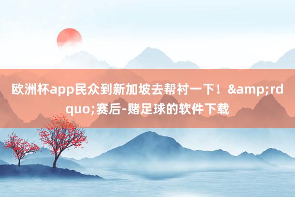 欧洲杯app民众到新加坡去帮衬一下！&rdquo;赛后-赌足球的软件下载