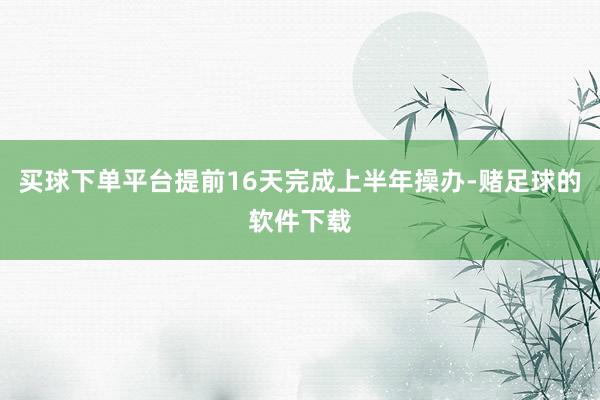 买球下单平台提前16天完成上半年操办-赌足球的软件下载