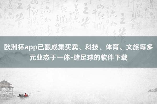 欧洲杯app已酿成集买卖、科技、体育、文旅等多元业态于一体-赌足球的软件下载