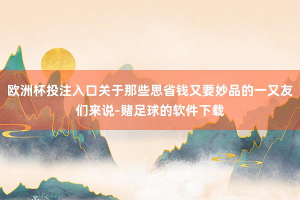 欧洲杯投注入口关于那些思省钱又要妙品的一又友们来说-赌足球的软件下载