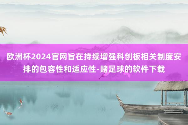 欧洲杯2024官网旨在持续增强科创板相关制度安排的包容性和适应性-赌足球的软件下载