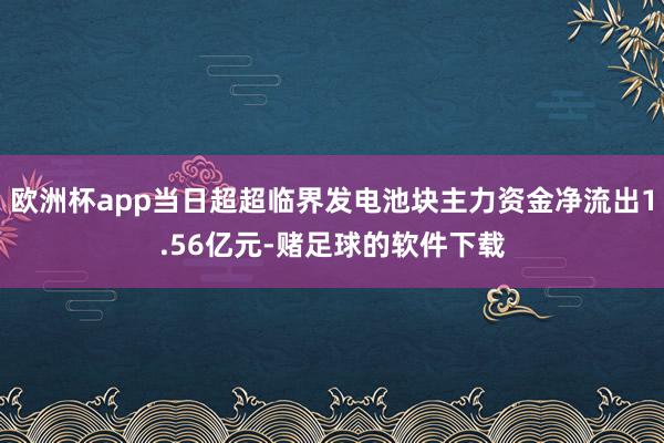 欧洲杯app当日超超临界发电池块主力资金净流出1.56亿元-赌足球的软件下载