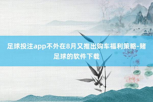 足球投注app不外在8月又推出购车福利策略-赌足球的软件下载