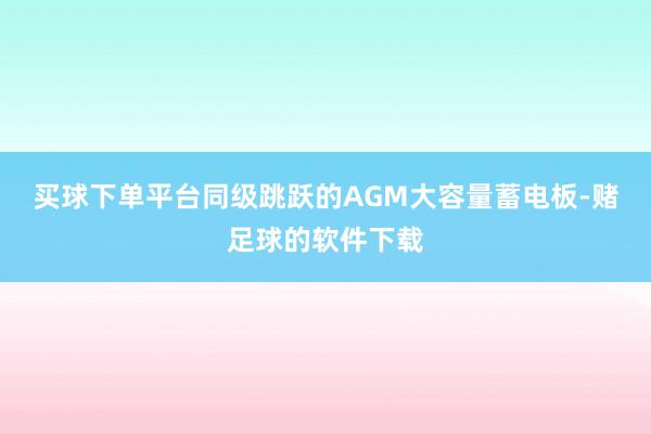 买球下单平台同级跳跃的AGM大容量蓄电板-赌足球的软件下载