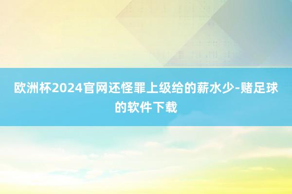 欧洲杯2024官网还怪罪上级给的薪水少-赌足球的软件下载