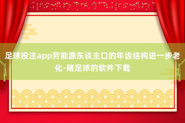 足球投注app劳能源东谈主口的年齿结构进一步老化-赌足球的软件下载