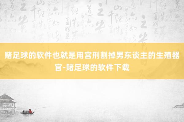 赌足球的软件也就是用宫刑割掉男东谈主的生殖器官-赌足球的软件下载