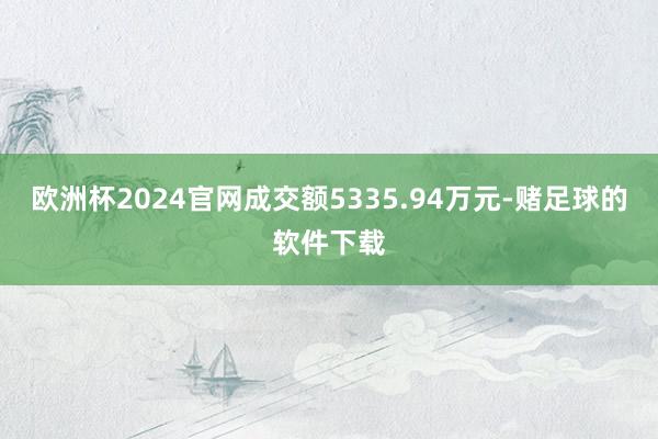 欧洲杯2024官网成交额5335.94万元-赌足球的软件下载