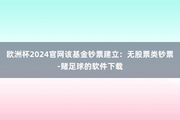 欧洲杯2024官网该基金钞票建立：无股票类钞票-赌足球的软件下载