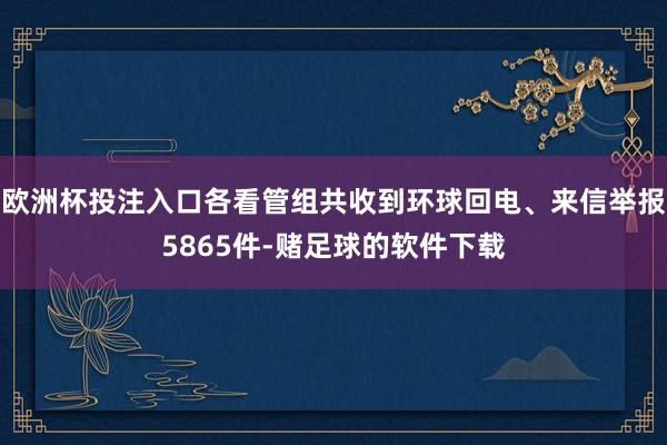 欧洲杯投注入口各看管组共收到环球回电、来信举报5865件-赌足球的软件下载