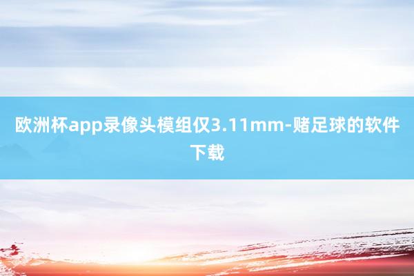 欧洲杯app录像头模组仅3.11mm-赌足球的软件下载