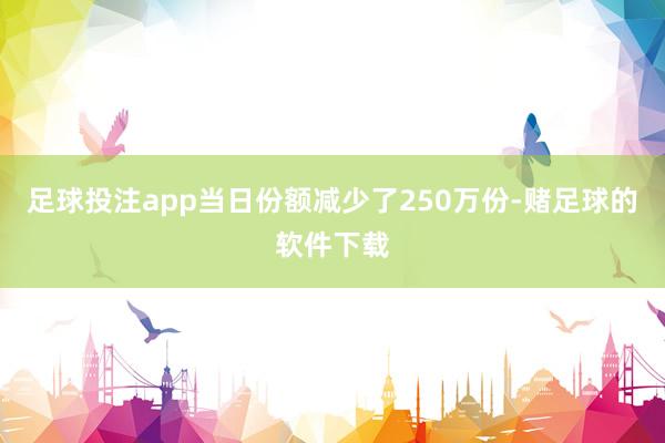 足球投注app当日份额减少了250万份-赌足球的软件下载