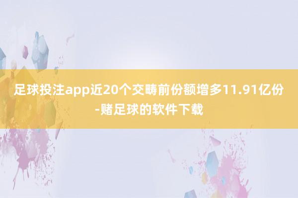 足球投注app近20个交畴前份额增多11.91亿份-赌足球的软件下载