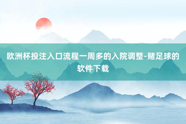 欧洲杯投注入口流程一周多的入院调整-赌足球的软件下载