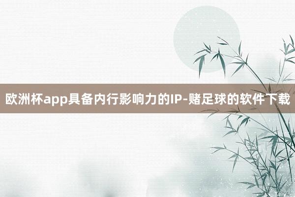 欧洲杯app具备内行影响力的IP-赌足球的软件下载