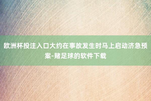 欧洲杯投注入口大约在事故发生时马上启动济急预案-赌足球的软件下载