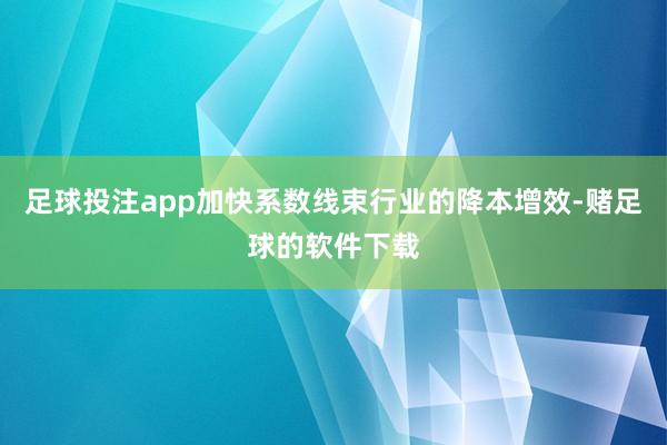 足球投注app加快系数线束行业的降本增效-赌足球的软件下载