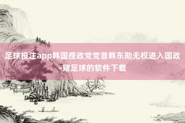 足球投注app韩国捏政党党首韩东勋无权进入国政-赌足球的软件下载