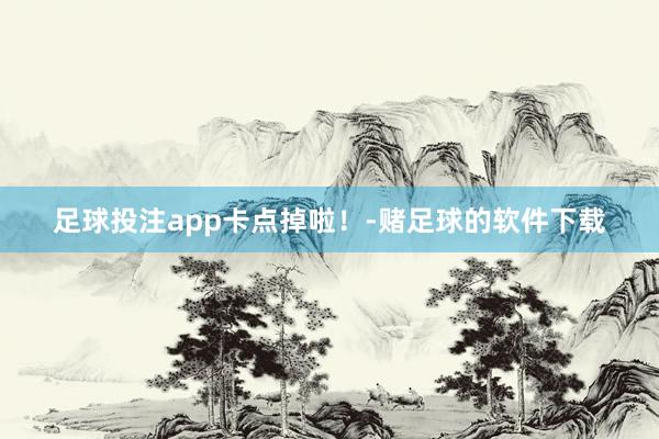 足球投注app卡点掉啦！-赌足球的软件下载