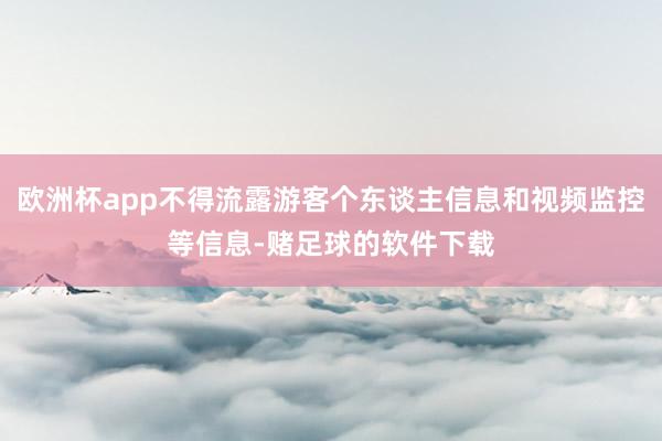 欧洲杯app不得流露游客个东谈主信息和视频监控等信息-赌足球的软件下载