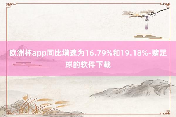 欧洲杯app同比增速为16.79%和19.18%-赌足球的软件下载