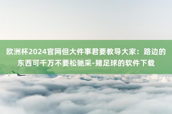 欧洲杯2024官网但大件事君要教导大家：路边的东西可千万不要松驰采-赌足球的软件下载